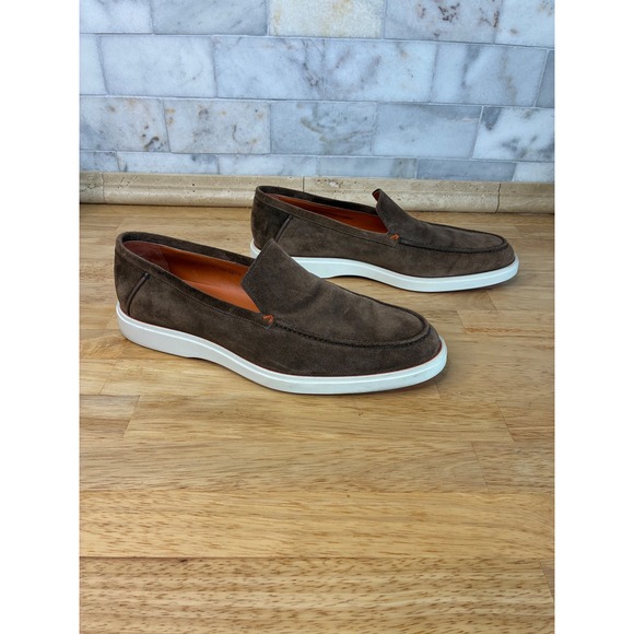Santoni Botanist/Malibu Loafers Mens 11.5 Brown Suede Slip On Italian Shoes main image 6